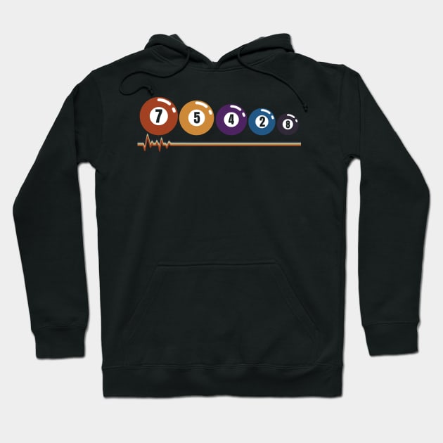 Retro Pool Player Billiards Design Hoodie by TeeShirt_Expressive